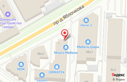 Мебельный салон Метелица в проезде Яблочкова на карте