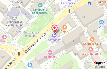 Комфортабельное общежитие и хостел HotelHot на Спартаковской улице на карте