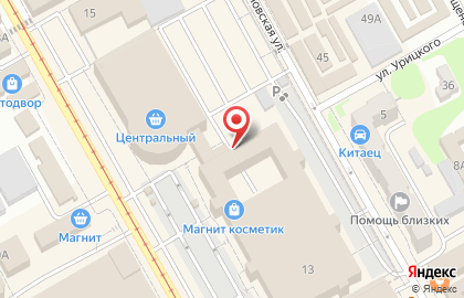 Киоск фастфудной продукции в Центральном районе на карте