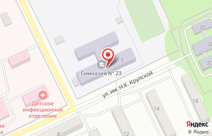 Гимназия №23 в Челябинске на карте