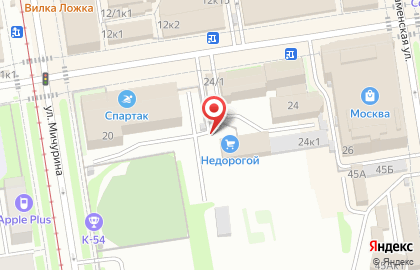 Автостоянка на ул. Крылова, 20 к1 на карте