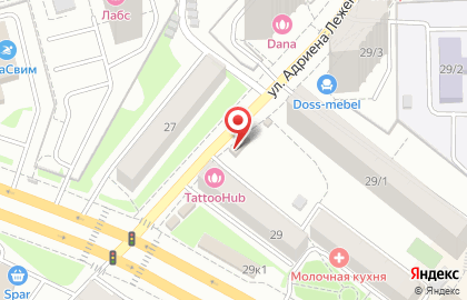 Дзержинский район Киоск по продаже фруктов и овощей на улице Кошурникова на карте