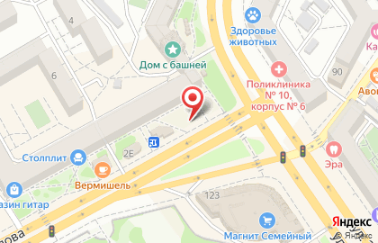 Ресторан быстрого обслуживания Жар-Пицца на улице Ворошилова на карте
