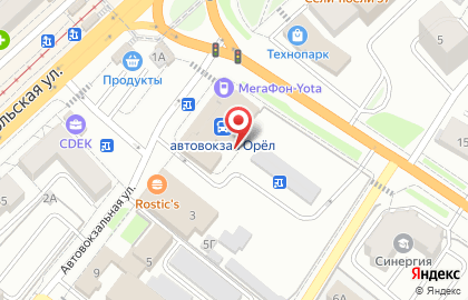 Киоск фастфудной продукции на Автовокзальной улице на карте