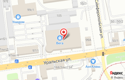 Гипермаркет Унидом на Уральской улице на карте