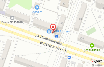 Супермаркет Spar на улице Дзержинского на карте