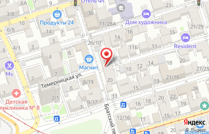 Ленинский район Киоск по продаже фруктов и овощей в Братском переулке на карте
