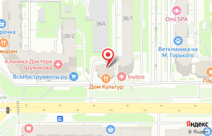 Строящееся административное здание по ул. Максима Горького проспект, 36/2 на карте