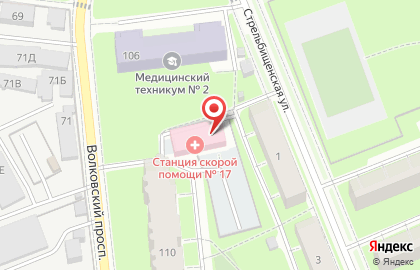 Городская станция скорой медицинской помощи на метро Волковская на карте