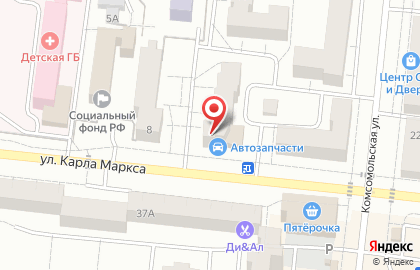 Магазин Автомир на улице Карла Маркса на карте