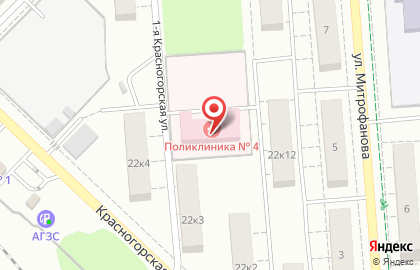 Поликлиника №4 Люберецкая районная больница на Красногорской улице в Люберцах на карте