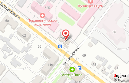 Медицинская компания Инвитро на улице Белинского на карте