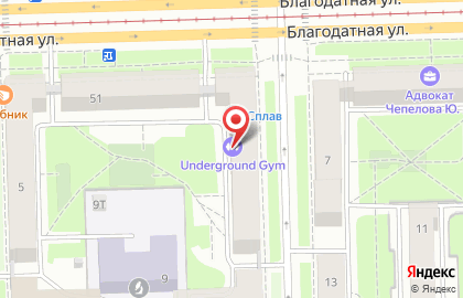 Фитнес клуб Joker fitness на Благодатной улице на карте