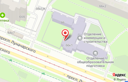 Санкт-Петербургский колледж туризма и гостиничного сервиса на проспекте Луначарского на карте