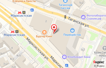 Банк Уралсиб на метро Марксистская на карте