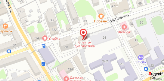 Медицинский центр Спектр-Диагностика на улице Пушкина на карте