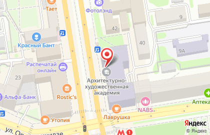 Новосибирский государственный университет архитектуры, дизайна и искусств им. А.Д.Крячкова в Новосибирске на карте