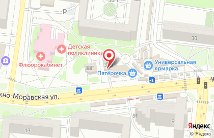 Воронежский филиал Банкомат, ЮниКредит Банк на Южно-Моравской улице на карте
