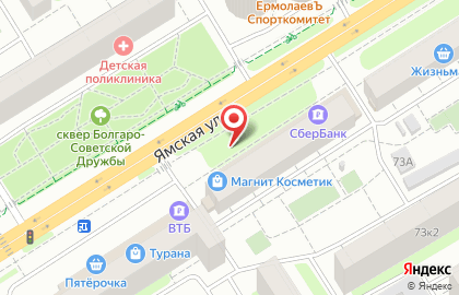 Продуктовый магазин Тройка на Ямской улице на карте