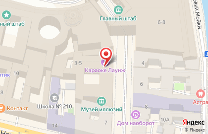 Север на Невском проспекте на карте