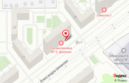 Городская клиническая поликлиника №5 на улице Александра Шмакова на карте