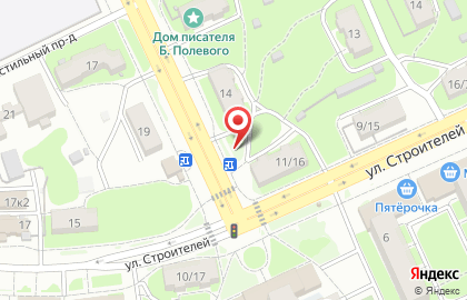 Тверьсоюзпечать+О на улице Бориса Полевого на карте