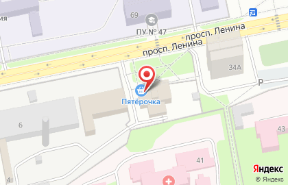 Супермаркет Пятёрочка на проспекте Ленина, 32 в Балашихе на карте