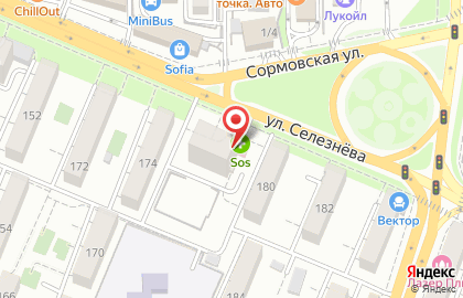 Аптечный пункт SOS на ​Селезнёва, 176 на карте