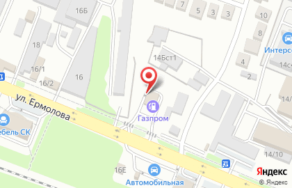 СТО Газпром на улице Ермолова на карте