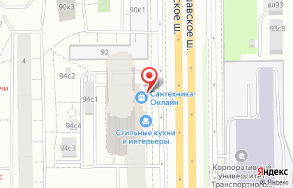 Магазин сантехники Сантехника-Онлайн на Варшавском шоссе на карте