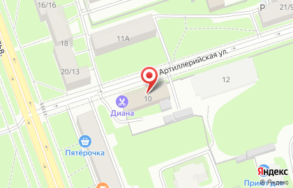 Энозис на Артиллерийской улице на карте
