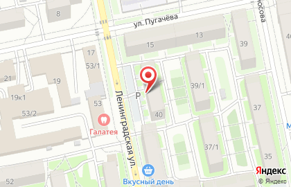 Супермаркет Корзинка на улице Ленинградской на карте