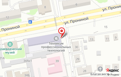 Димитровградский техникум профессиональных технологий им. Героя Советского Союза М.С. Чернова на улице Прониной на карте