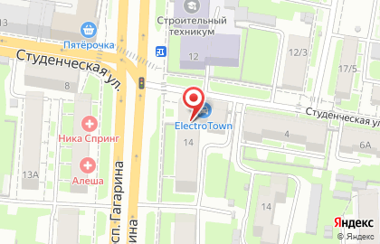 Магазин хлебобулочных и кондитерских изделий Сладкая радуга на проспекте Гагарина на карте
