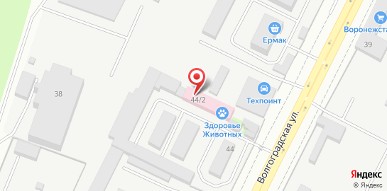 Ветеринарная клиника Здоровье животных на Волгоградской на карте