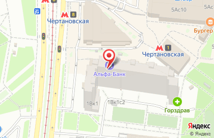 Магазин Комус на метро Чертановская на карте