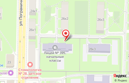 Лицей №395, Красносельский район на улице Пограничника Гарькавого на карте