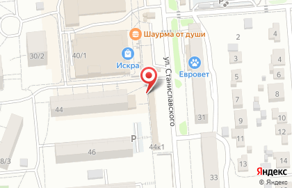 Киоск по продаже кондитерских изделий на улице Станиславского 44 на карте