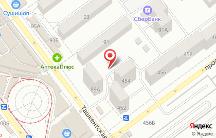 Асами на Ташкентской улице на карте