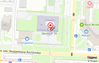 Средняя общеобразовательная школа №55 в Ленинском районе на карте