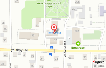 Супермаркет Пятёрочка на улице Фрунзе на карте
