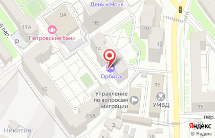 Гостиница Орбита в Воронеже на карте