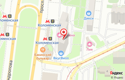 Барбершоп-парикмахерская СуперМен на метро Коломенская на карте