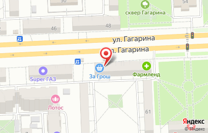 Продовольственный магазин За Грош в Железнодорожном районе на карте