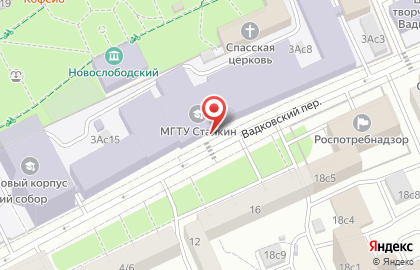Московский государственный технологический университет Станкин в Вадковском переулке на карте