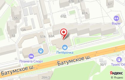 Сочинский филиал Банкомат, Банк Уралсиб на Батумском шоссе на карте