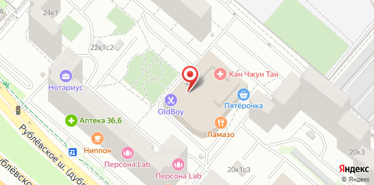 Барбершоп OldBoy на Рублёвском шоссе на карте