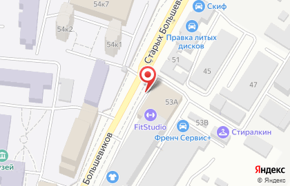 Супермаркет Пятёрочка на улице Старых Большевиков, 53а на карте