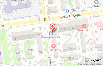 Салон сотовой связи МегаФон в Южно-Сахалинске на карте
