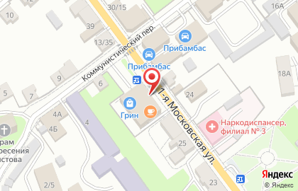 ТЦ Зевс на 1-й Московской улице на карте